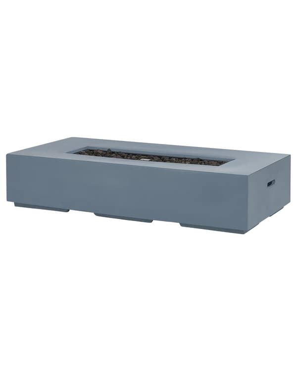 Ildsted Grå MgO Stål 143 x 71 x 31 cm Propangas Terrassevarmer Rektangulær Form til Perfekte Aftener i Haven