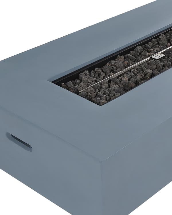Ildsted Grå MgO Stål 143 x 71 x 31 cm Propangas Terrassevarmer Rektangulær Form til Perfekte Aftener i Haven