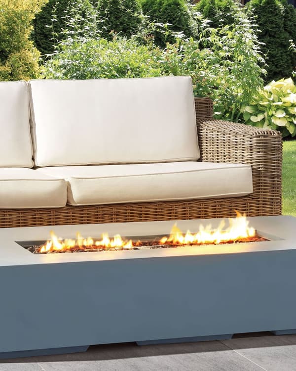 Ildsted Grå MgO Stål 143 x 71 x 31 cm Propangas Terrassevarmer Rektangulær Form til Perfekte Aftener i Haven