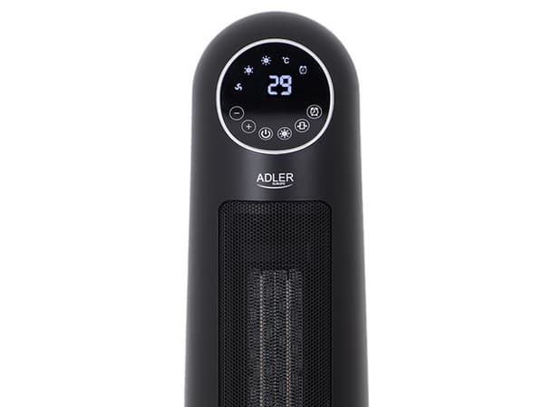 Adler AD 7731, Viftedrevet elektrisk romvarmer, Keramisk, 45°, 8 timer, Innendørs, Gulv