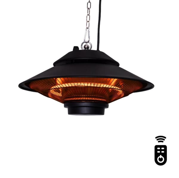 VONROC Terrassevarmer - Albano - 1500W | Sort | Inkl. Fjernbetjening.