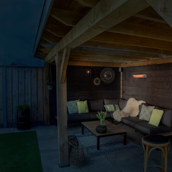 VONROC Marsili 2000W Terrassvärmare – Infraröd Värme, Väggmontering, Fjärrkontroll, IP65, 2 Värmenivåer