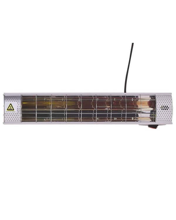 Terassin lämmitin sähköllä toimiva seinään kiinnitettävä hopeinen 2000 W moderni tyyli