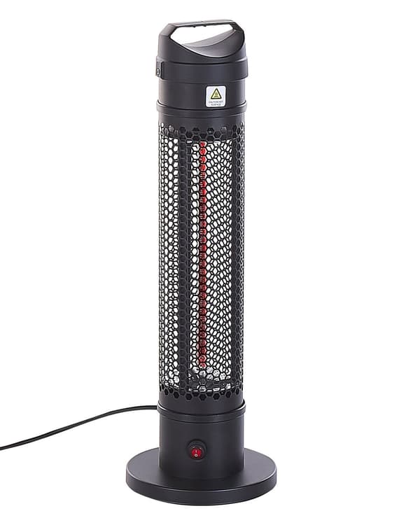 Terassin lämmitin sähköllä toimiva vapaasti seisova metallinen musta 1000 W moderni tyyli