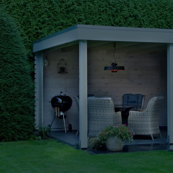 VONROC Terrassevarmer - Vulcano - 2000W | LCD skærm - Timer | Sort | Inkl. Fjernbetjening.