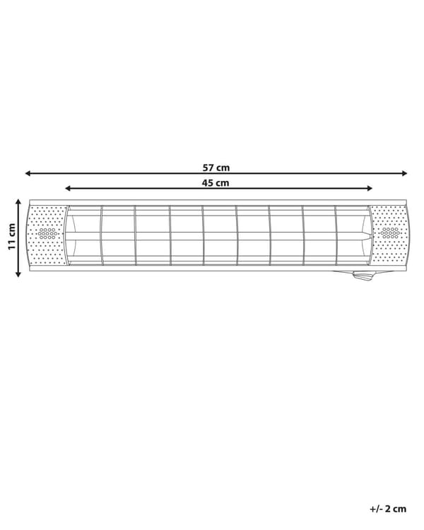 Terrassevarmer Sølv Aluminium 57 x 11 cm Elektrisk monteret 2000 W Emissionsfri Økologisk Udendørs Have Altan Cafe Bistro
