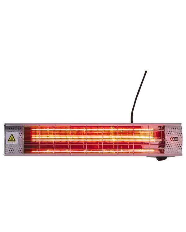 Terrassevarmer Sølv Aluminium 57 x 11 cm Elektrisk monteret 2000 W Emissionsfri Økologisk Udendørs Have Altan Cafe Bistro