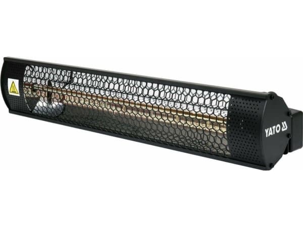 Yato YT-99531, Halogen elektrisk romvarmer, 1,9 m, IP65, Inne & Ute, Tak, Gulv, Vegg, Sort Sort