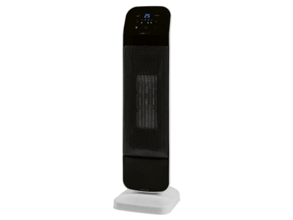 Clatronic HL 3763, Sähkökäyttöinen lämpötuuletin, Keraaminen, 12 h, Sisätila, Lattia, Musta, Valkoinen