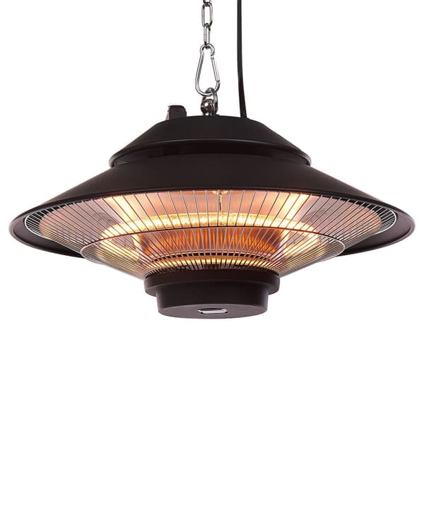 Hängande uteplatsvärmare Svart Aluminium 1500 W Infraröd värmelampa