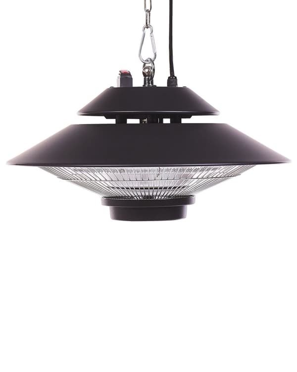 Hängande uteplatsvärmare Svart Aluminium 1500 W Infraröd värmelampa