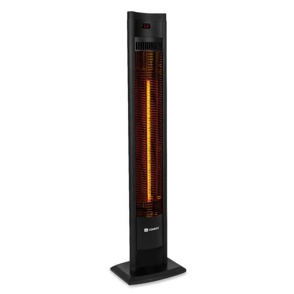 VONROC Terrassevarmer - Filicudi  - 2000W | Fritstående - Kulstofelement | LCD skærm - Timer | Sort | Inkl. Fjernbetjening