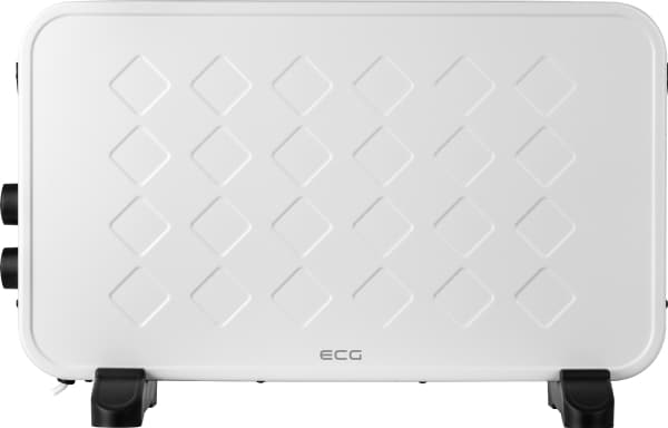 ECG TK 2070, Sähkökäyttöinen lämpötuuletin, 0,15 m, Sisätila, Lattia, Valkoinen, 2000 W
