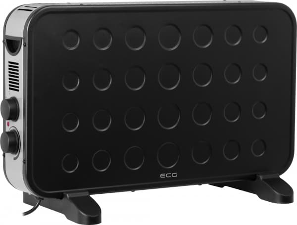 ECG TK 2070 Black, Elektrisk konvektor-romvarmer, 1,5 m, Innendørs, Gulv, Sort, Metall, Plast Sort