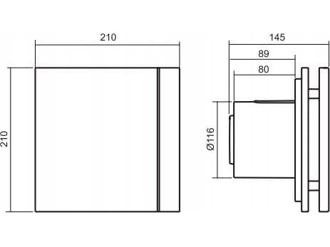 Venture SILENT 200 CZ DESIGN-3C baderomsvifte 230V, 50HZ