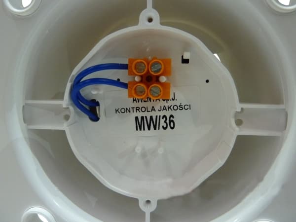 AWENTA Viftehus Silent Awenta KWS100M 100M fi100mm 75m3/h 4,4W 230V med mikrobølgebevegelsessensor med timer hvit