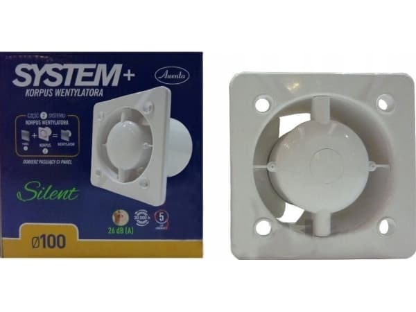 AWENTA Viftehus Silent Awenta KWS100M 100M fi100mm 75m3/h 4,4W 230V med mikrobølgebevegelsessensor med timer hvit