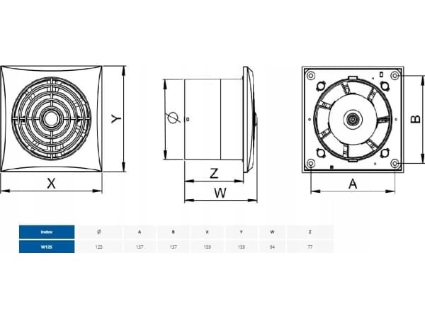 AWENTA badrumsfläkt Awenta WZ125 Silence fi125mm 13,5W 175m3/h 230V vit