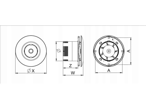 AWENTA vifte Orbit fi125 takvifte 155m3/h 17W 230V med fotocelle og utkoblingstidsforsinkelse hvit Awenta WXO125F