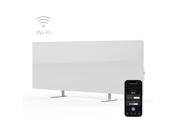 AENO GH2S, Elektrisk konvektionsvärmare, 1,9 m, inomhus, Golv, Svart, Gjuten aluminium, Glas