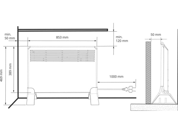 TA10-MP bærbar varmeovn 1000W D 39x85