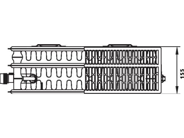 Kermi KERMI V 33/750/800 radiator MED SUSPENSJONER 1698W LEFTV33 stålradiatorer