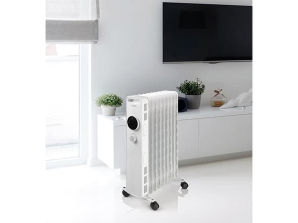 Gorenje OR2000M, Öljysähkölämmitin, Öljy, Sisätila, Lattia, Valkoinen, Painikkeet