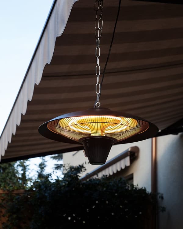 Terrassevarmer Svart Metall ø 51 cm Takmontert 1800W