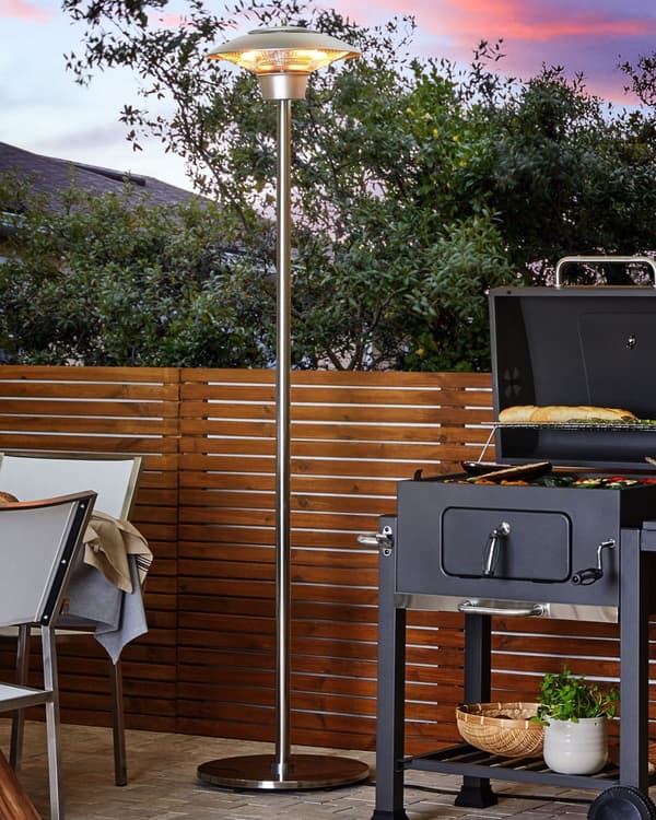 Frittstående terrassevarmer Sølv Aluminium Infrarød 1500 W Moderne design Terrasse Hage