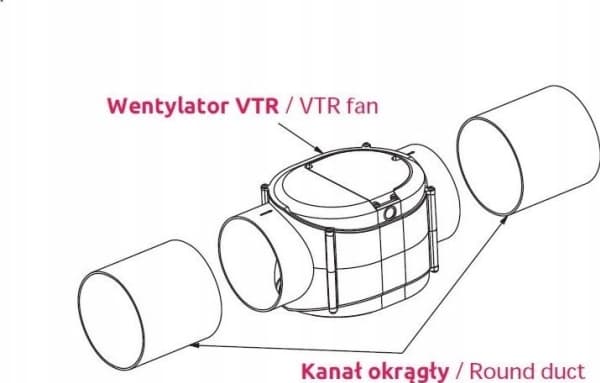 AWENTA Awenta VTR kanavapuhallin VTR100D fi100mm 42/70m3/h 12/22.5W 230V valkoinen