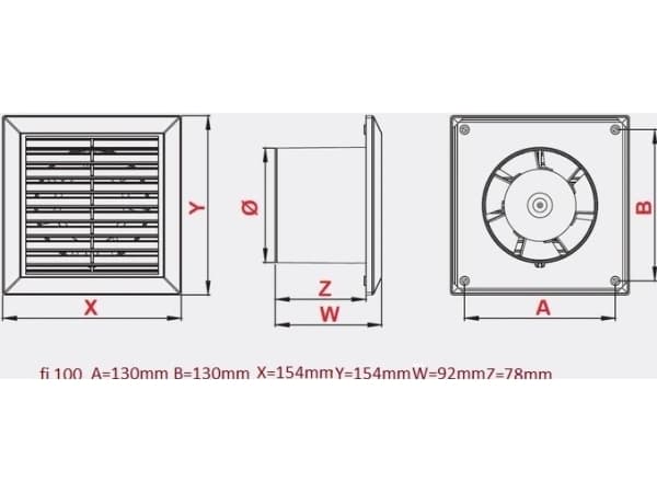 AWENTA Classic baderomsvifte fi100 68m3/h 14W 230V hvit Awenta WC100