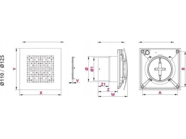 AWENTA Awenta WPAB110ZH Pulsar kylpyhuoneen tuuletin fi100 mm 110m3/h 9W 230V ajastimella, kosteusanturilla ja takaiskuventtiilillä valkoinen