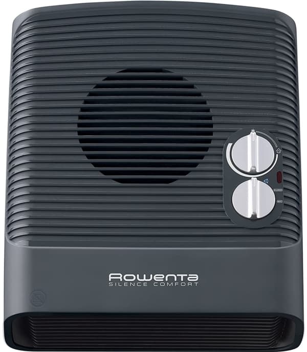 Rowenta Silence Comfort, Sähkökäyttöinen lämpötuuletin, Sisätila, Musta, Hopea, Rotaatio, 2400 W, 1200 W