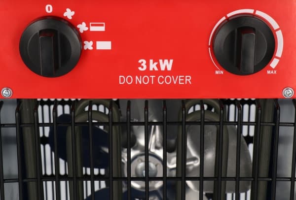 Blaupunkt EH9010, Viftedrevet elektrisk romvarmer, Rustfritt stål, IPX4, Innendørs, Gulv, Sort, Blå, Rød