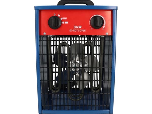 Blaupunkt EH9010, Viftedrevet elektrisk romvarmer, Rustfritt stål, IPX4, Innendørs, Gulv, Sort, Blå, Rød