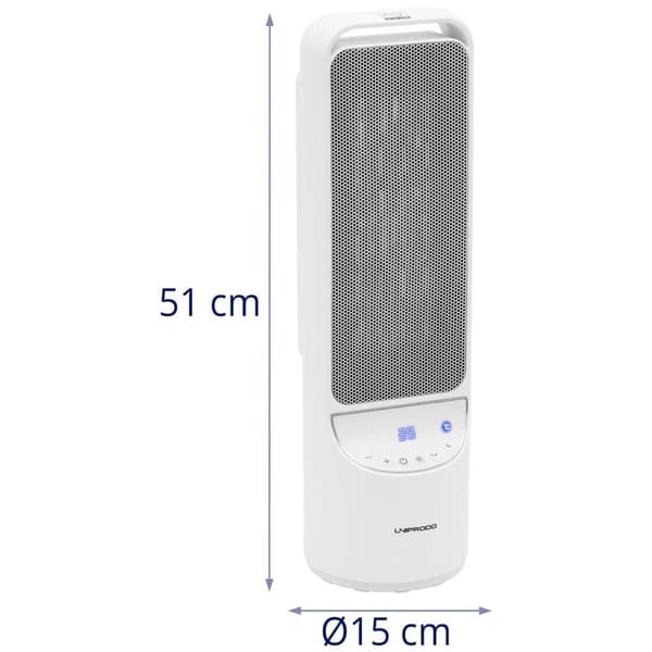 Uniprodo Värmefläkt - 1200/2000 - W - Vridbar - Vit