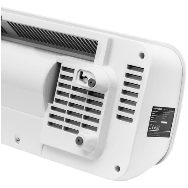 Uniprodo Väggmonterad värmefläkt - Keramisk - 10–49°C - 1000/2000 W - Fjärrkontroll - Extra smal