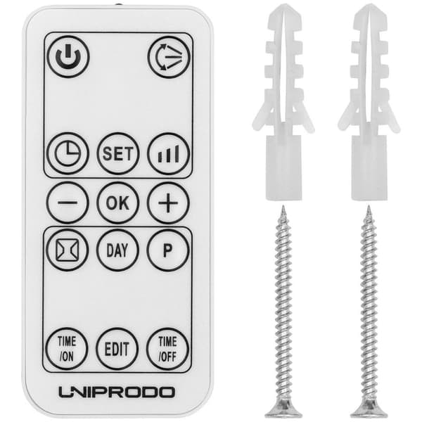 Uniprodo Väggmonterad värmefläkt - Keramisk - 10–49°C - 1000/2000 W - Fjärrkontroll - Extra smal