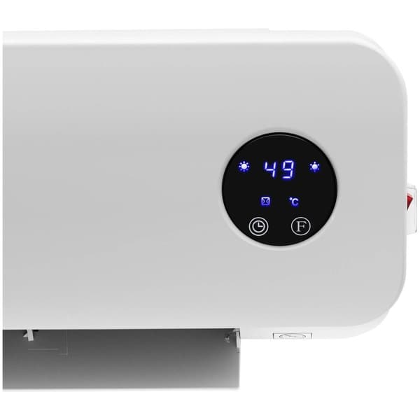 Uniprodo Väggmonterad värmefläkt - Keramisk - 10–49°C - 1000/2000 W - Fjärrkontroll - Extra smal
