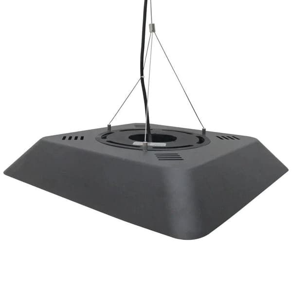 Rootz-kattolämmitin - Sähköinen patiolämmitin - 5-tilan lämmitin - Kaukosäätimellä varustettu lämmitin - LED-valo - Alumiini - Musta - 45 x 45 x 10 cm