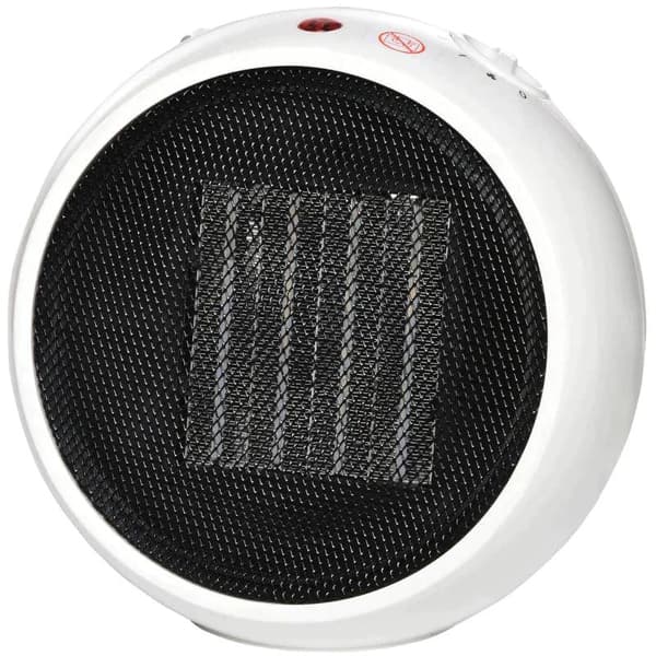 Rootz Varmelegeme - Varmeblæser - Elvarmelegeme - 900w/1500w - PP Plast - Hvid/Sort - 22 x 18,5 x 21 cm