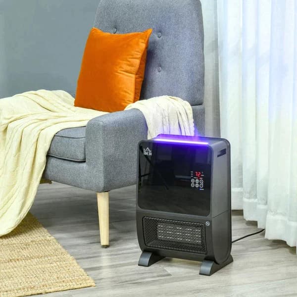 Rootz Heater - Heater Electric - 2 In 1 Fan Heater - Heater Med Fjernbetjening - 2000W Med GS ABS - Sort - 33 X 21 X 49,5 Cm