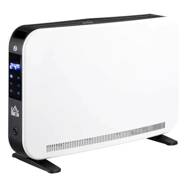 Rootz Heater - Lämmittimen tuuletin - Sähkölämmitin - 3-tasoinen LED-valo - Ajastinlämmitin - Muovi - Valkoinen - 60 x 18,5 x 39,5 cm