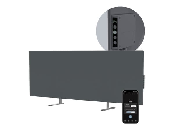 AENO Premium Eco Smart AGH0005S - Värmare - golvstående, väggmonterad - 0.76 kW - noble gray Grå