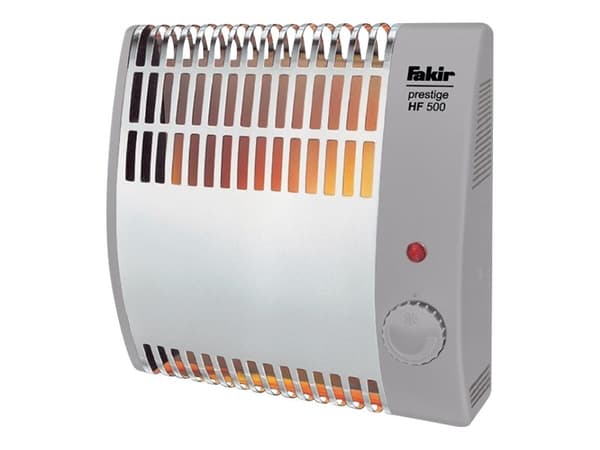 Fakir Prestige HF 500 - Varmer - veggmontert - 500 W - grå/stål Grå, Stål