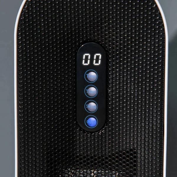 Rootz Heater - Tuuletin - Lämmittimen tuuletin - 24h Hour Timer - 2000w - 2 Modes Oscillation - Metalli - Valkoinen + Musta - 21 x 21 x 63,5 cm