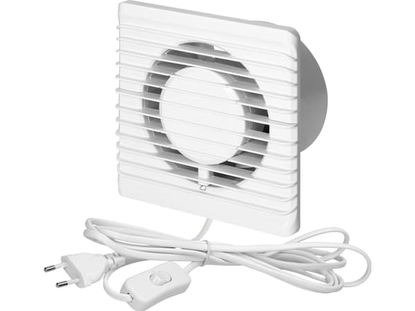 Orno ventilator Baderomsvifte 100mm, utenpåliggende - kabel med bryter