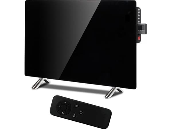 Maclean glass heating panel, infrared 600W, timer, remote control, thermostat, WiFi Tuya, black color, 55x100cm, MCE536