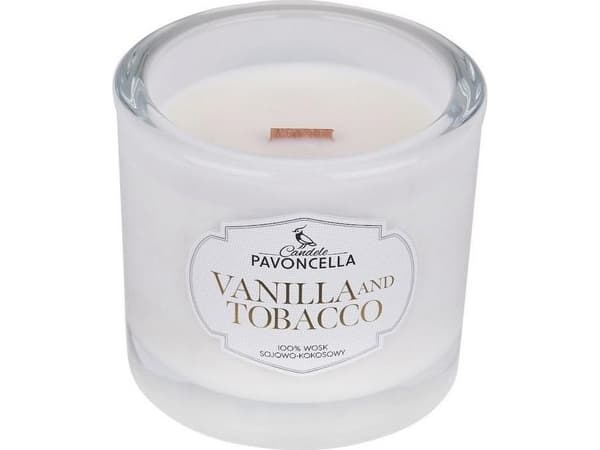 Vanilje og Tabacco soya lys hvit 170g
