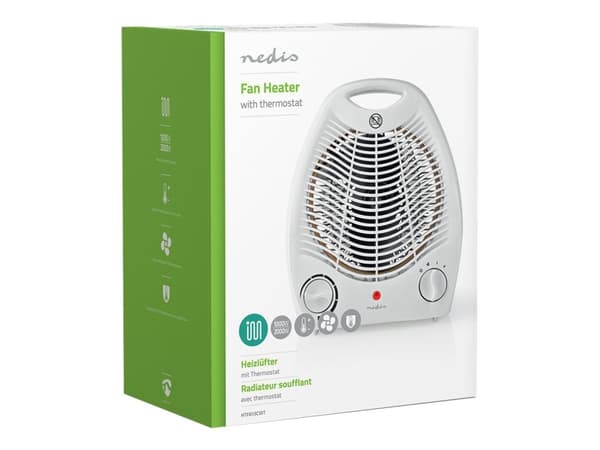 Nedis - Varmevifte - bordtopp, frittstående - 2 kW - hvit